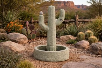 Cactus Conccrete Water Fountain